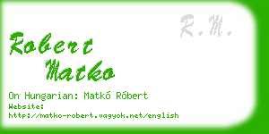 robert matko business card