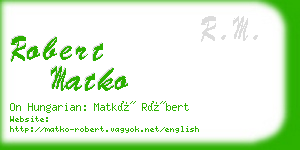 robert matko business card